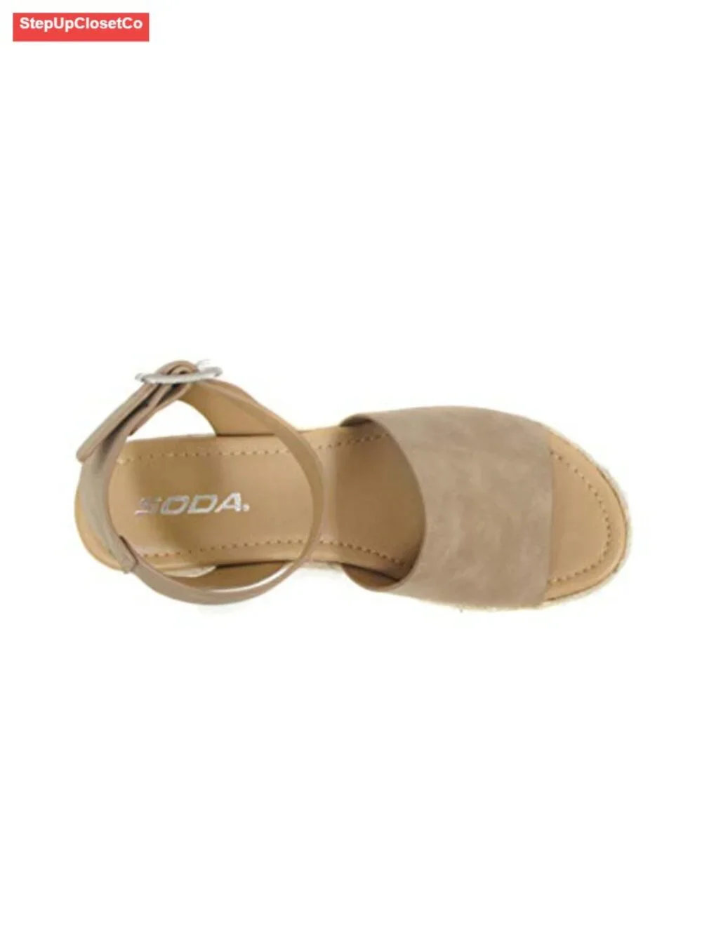 Open Toe Buckle Ankle Strap Espadrilles Flatform Wedge Sandal